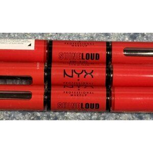 NYX Rebel Red Shine Loud LongLasting Liquid Lipstick w/Gloss NEW SEALED LOT OF 3